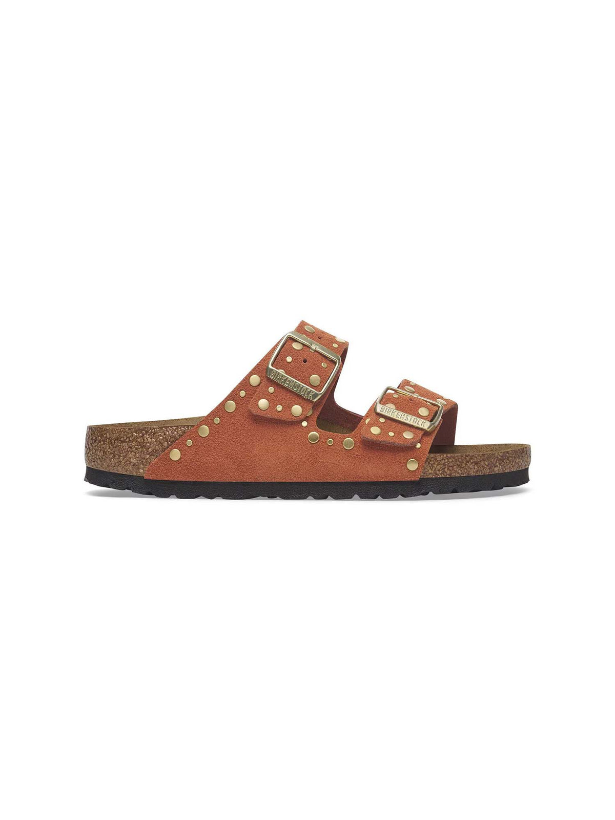 BIRKENSTOCK Arizona Rivet Sandal Suede Leather Dark Rust Narrow