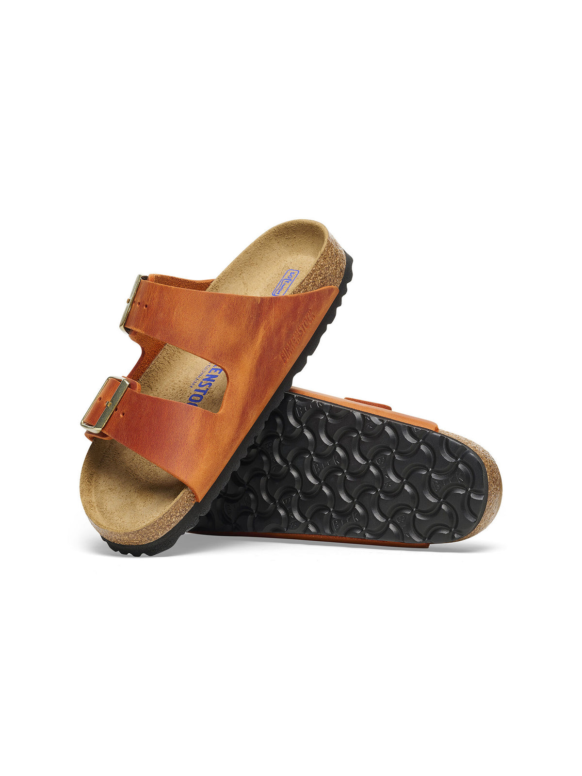 birkenstock arizona sandal in burnt orange oiled leather