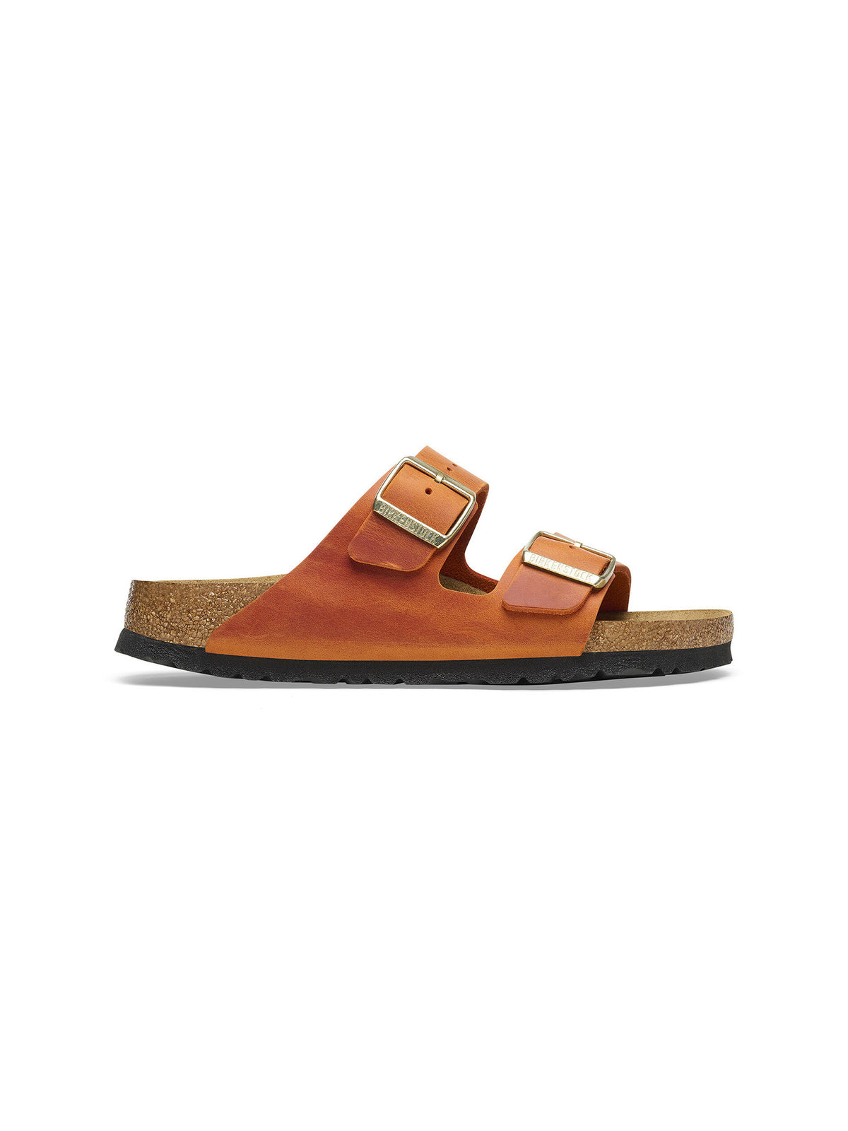 birkenstock arizona sandal in burnt orange oiled leather