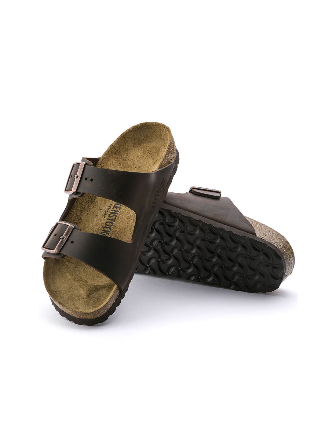 birkenstock arizona sandal in oiled leather habana