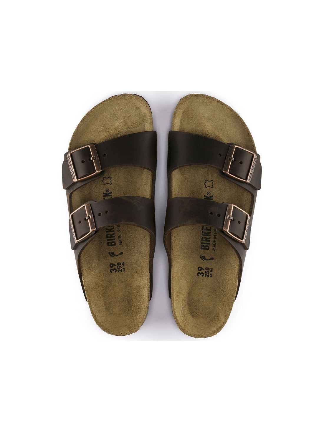 birkenstock arizona sandal in oiled leather habana