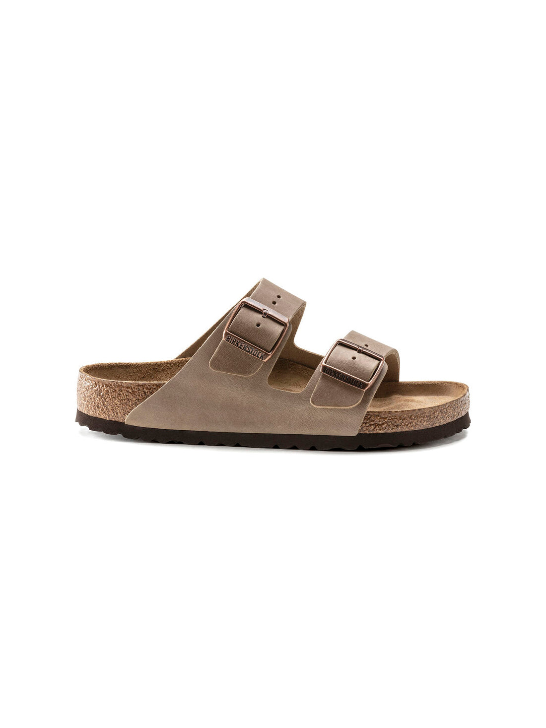 birkenstock arizona soft footbed sandals in oiled leather tobacco brown regular