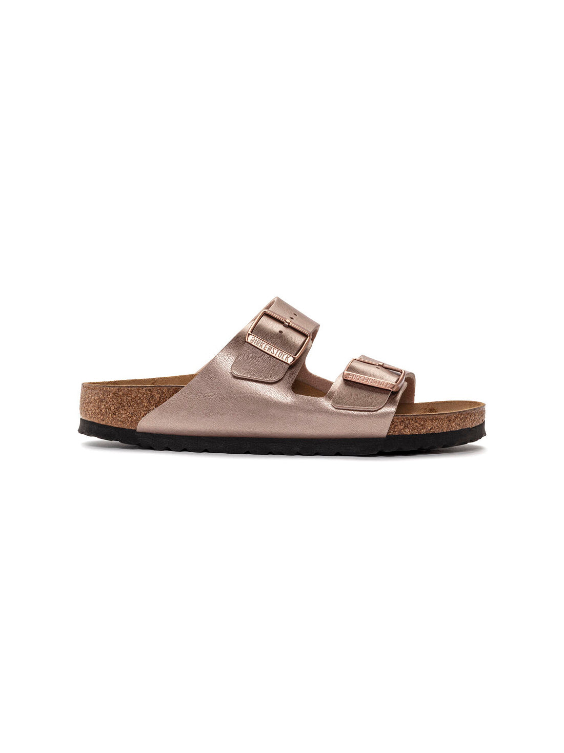 birkenstock arizona sandals in birko-flor copper narrow