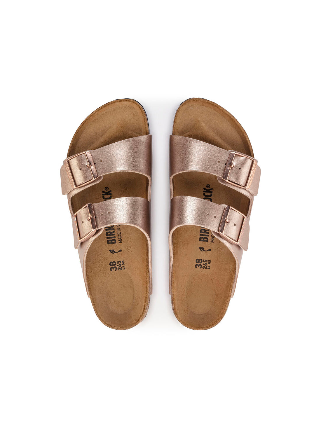 birkenstock arizona sandals in birko-flor copper regular