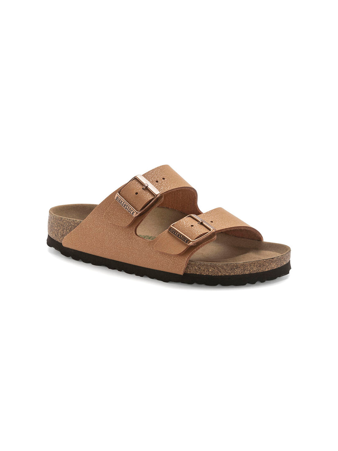 birkenstock arizona sandals in vegan birkibuc pecan narrow