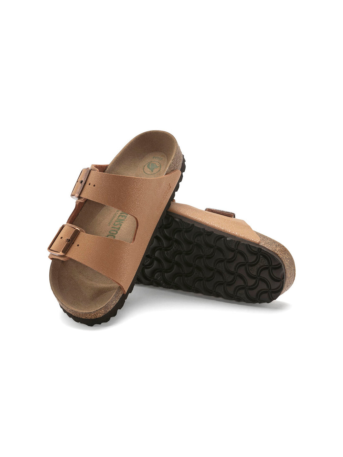 birkenstock arizona sandals in vegan birkibuc pecan regular