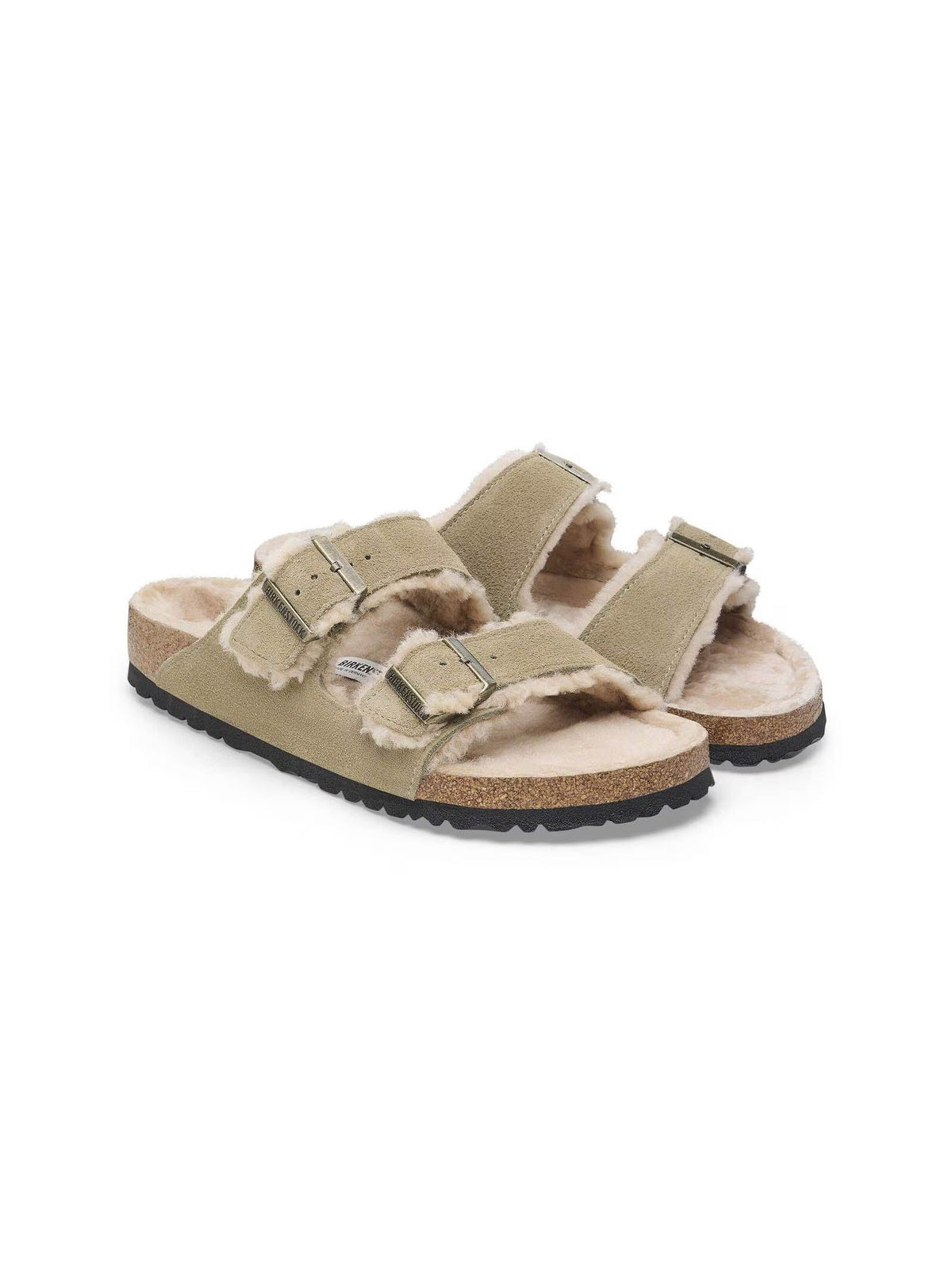 BIRKENSTOCK Arizona Shearling Suede Leather Taupe Narrow