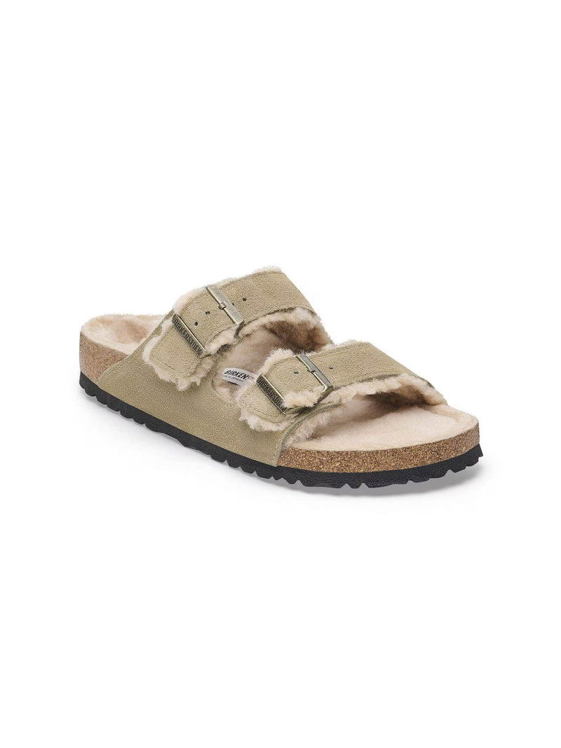 BIRKENSTOCK Arizona Shearling Suede Leather Taupe Narrow