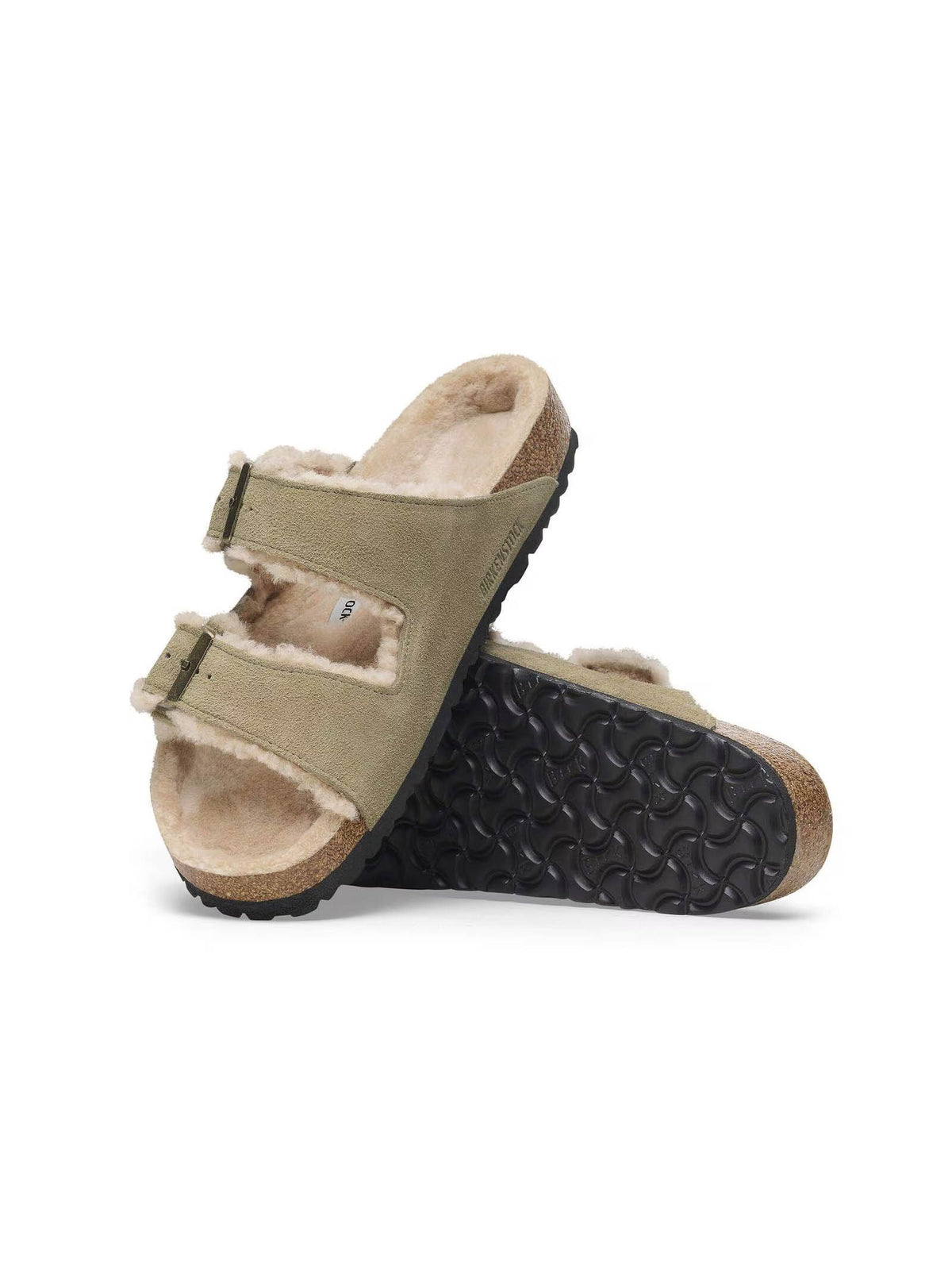 BIRKENSTOCK Arizona Shearling Suede Leather Taupe Narrow