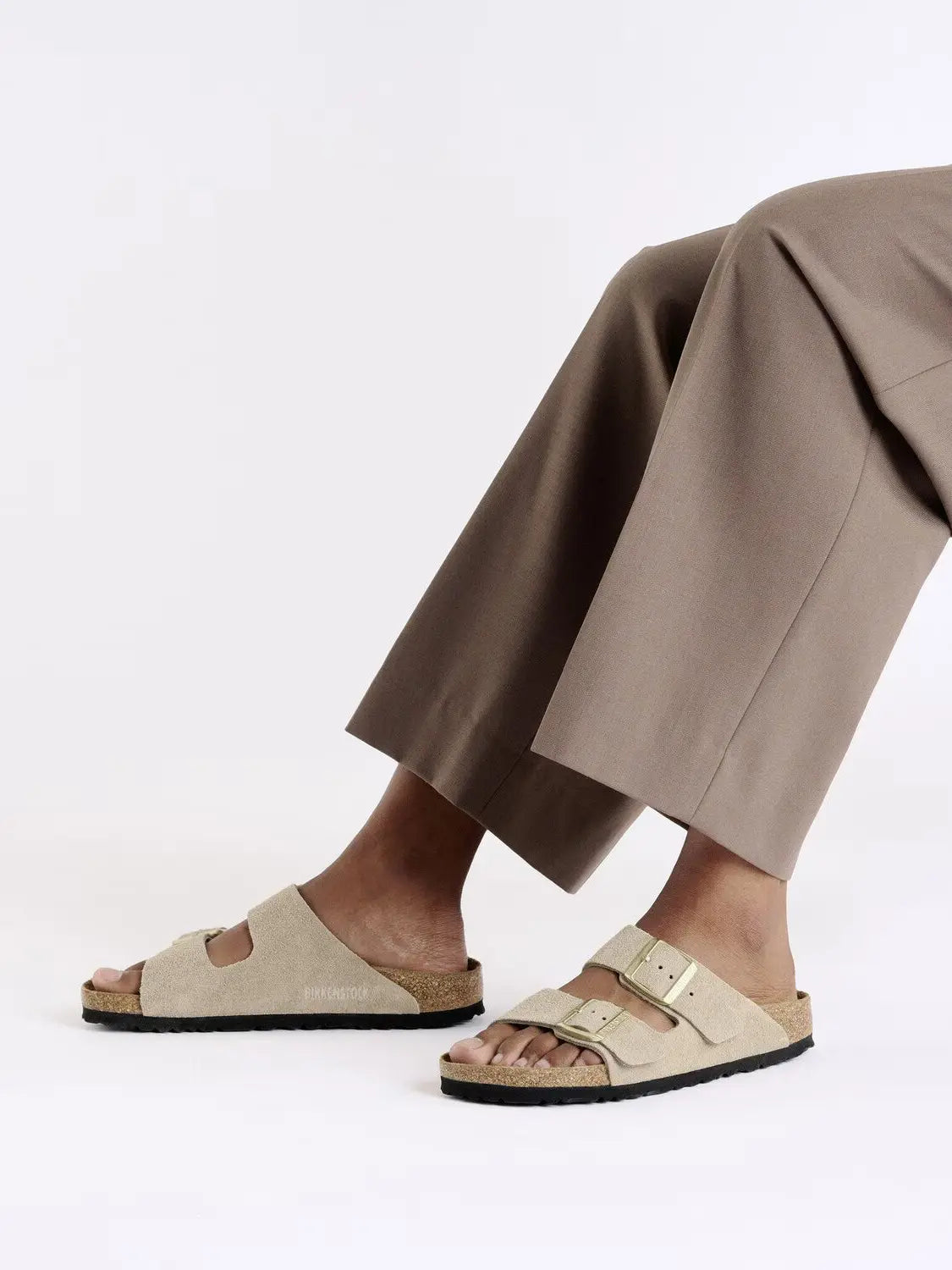 BIRKENSTOCK Arizona Suede Leather Sandcastle Narrow