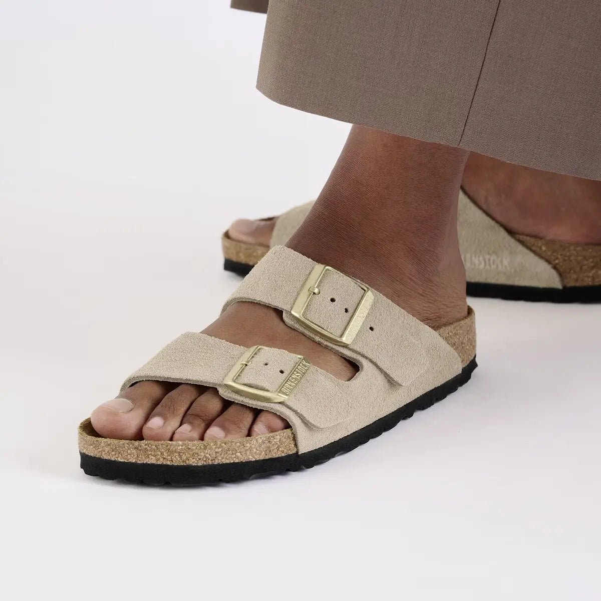 BIRKENSTOCK Arizona Suede Leather Sandcastle Narrow