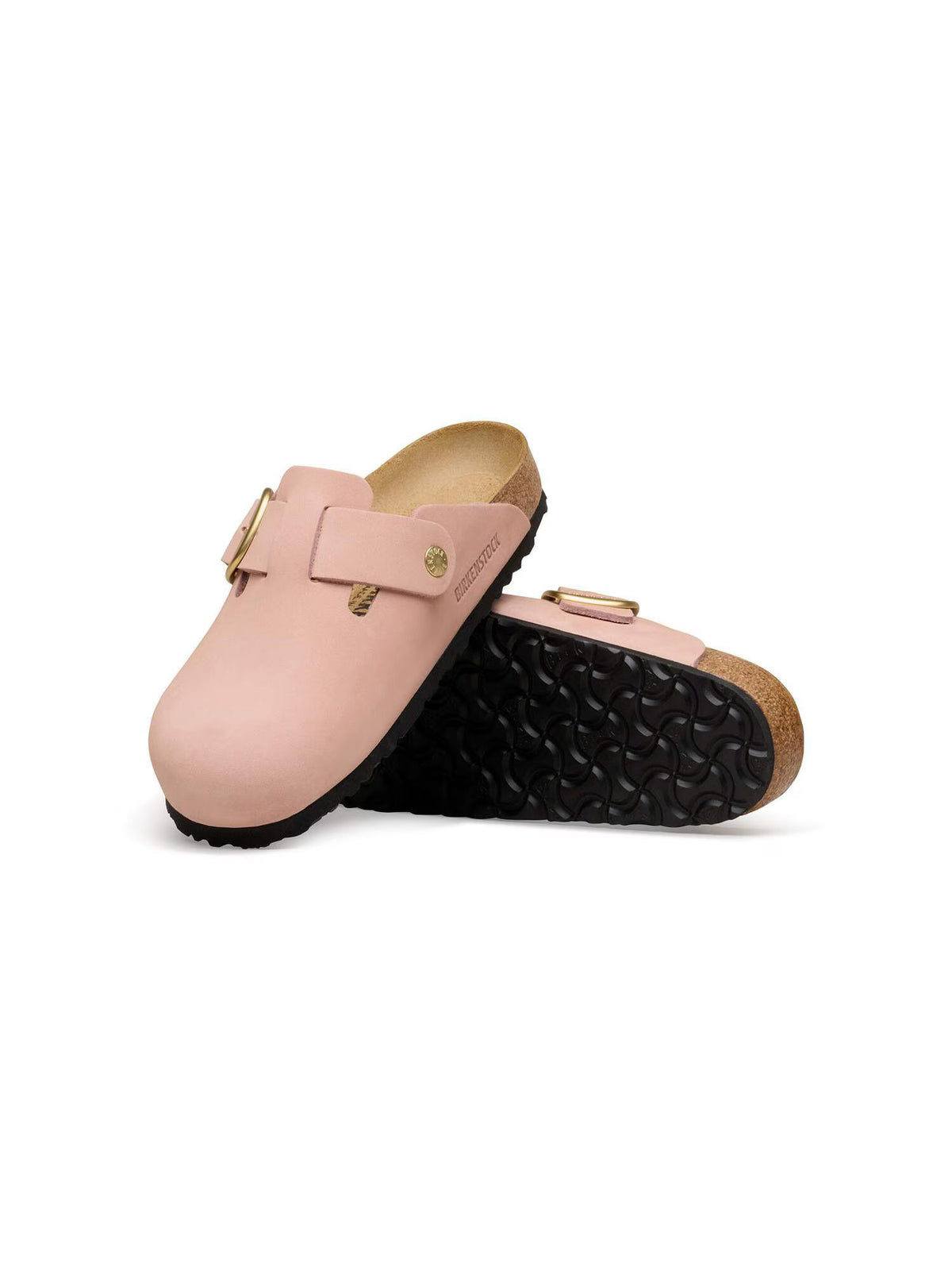 BIRKENSTOCK Boston Big Buckle in Nubuck Leather Soft Pink Narrow