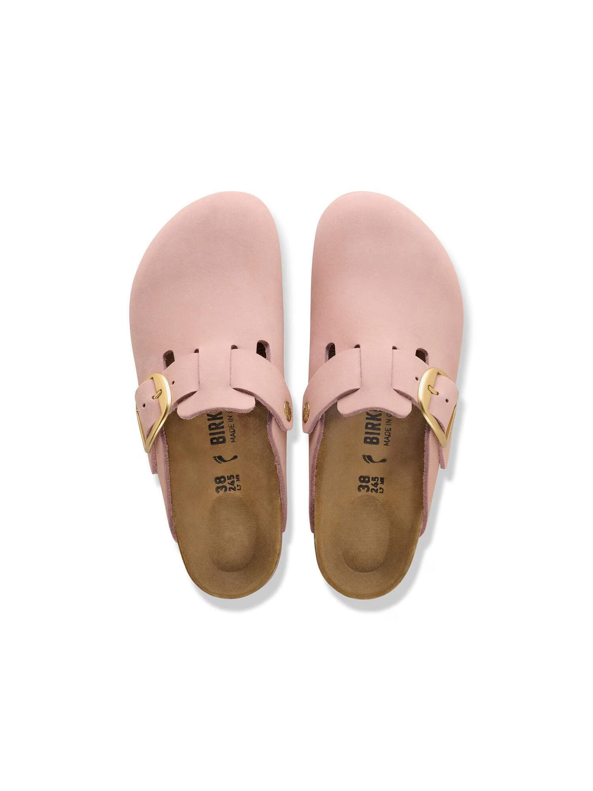 BIRKENSTOCK Boston Big Buckle in Nubuck Leather Soft Pink Narrow