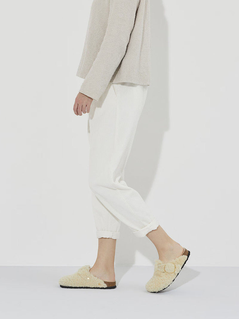 BIRKENSTOCK Boston Big Buckle in Shearling Teddy Eggshell Narrow