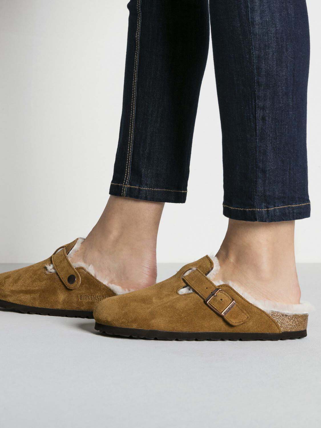 BIRKENSTOCK Boston Clog Shearling Suede Mink