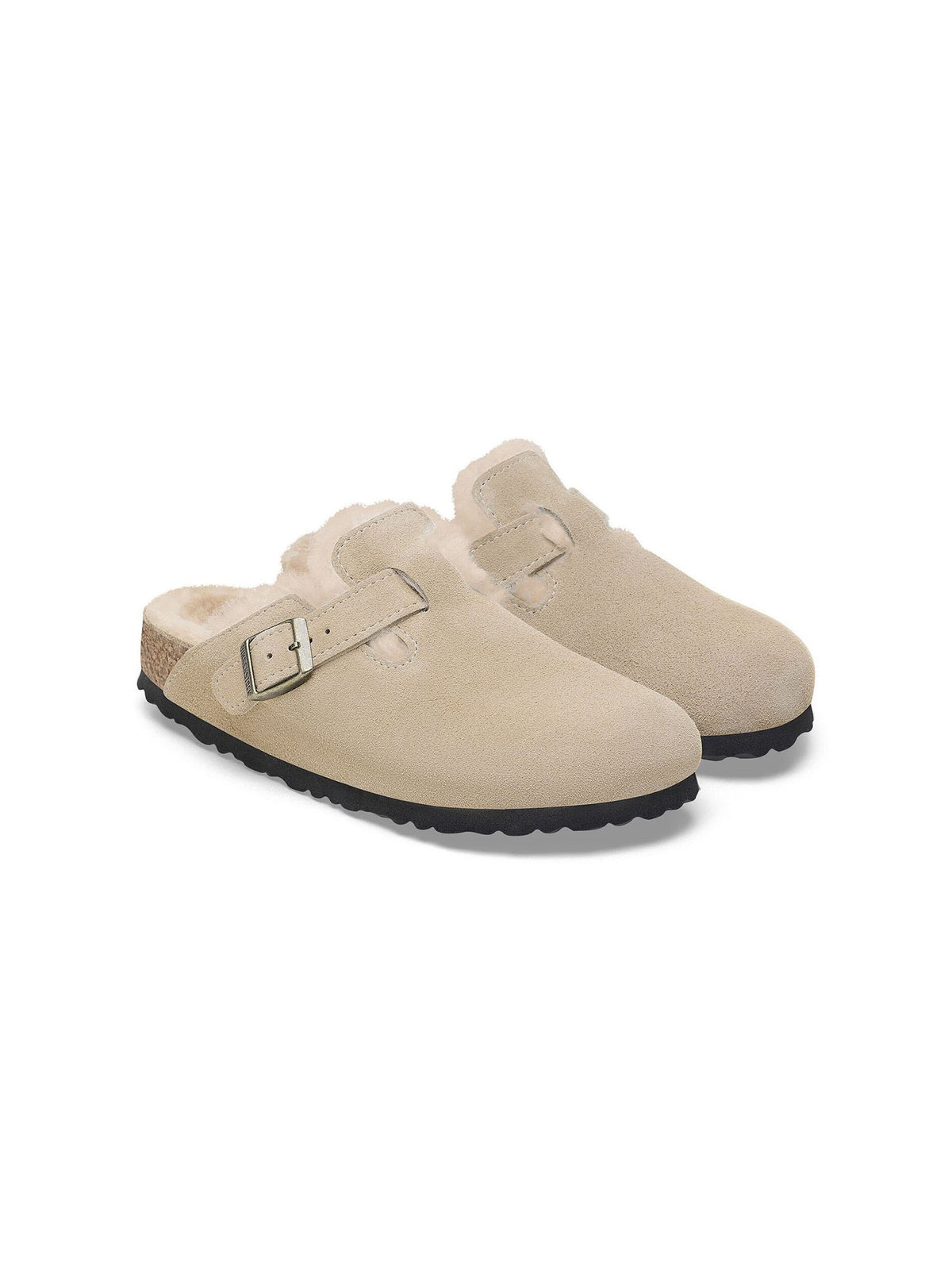 BIRKENSTOCK Boston Shearling Suede Taupe Narrow