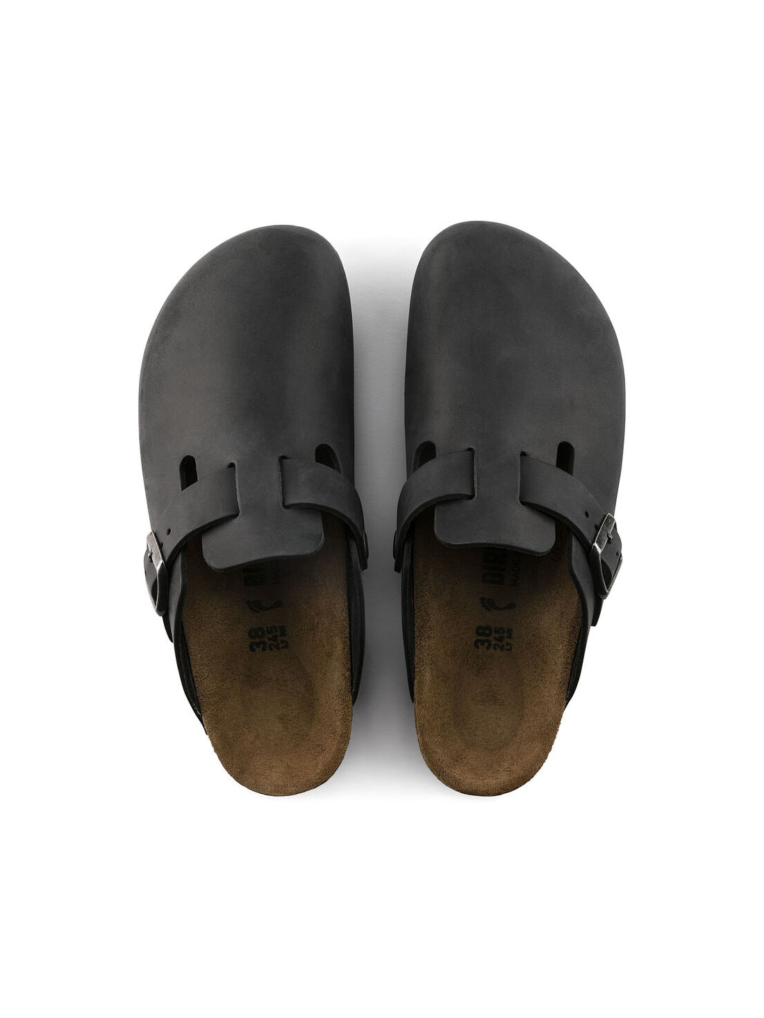 birkenstock boston clog soft footbed in black oiled leather