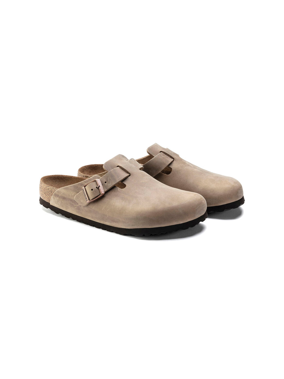 birkenstock boston clog soft footbed oiled leather in tobacco