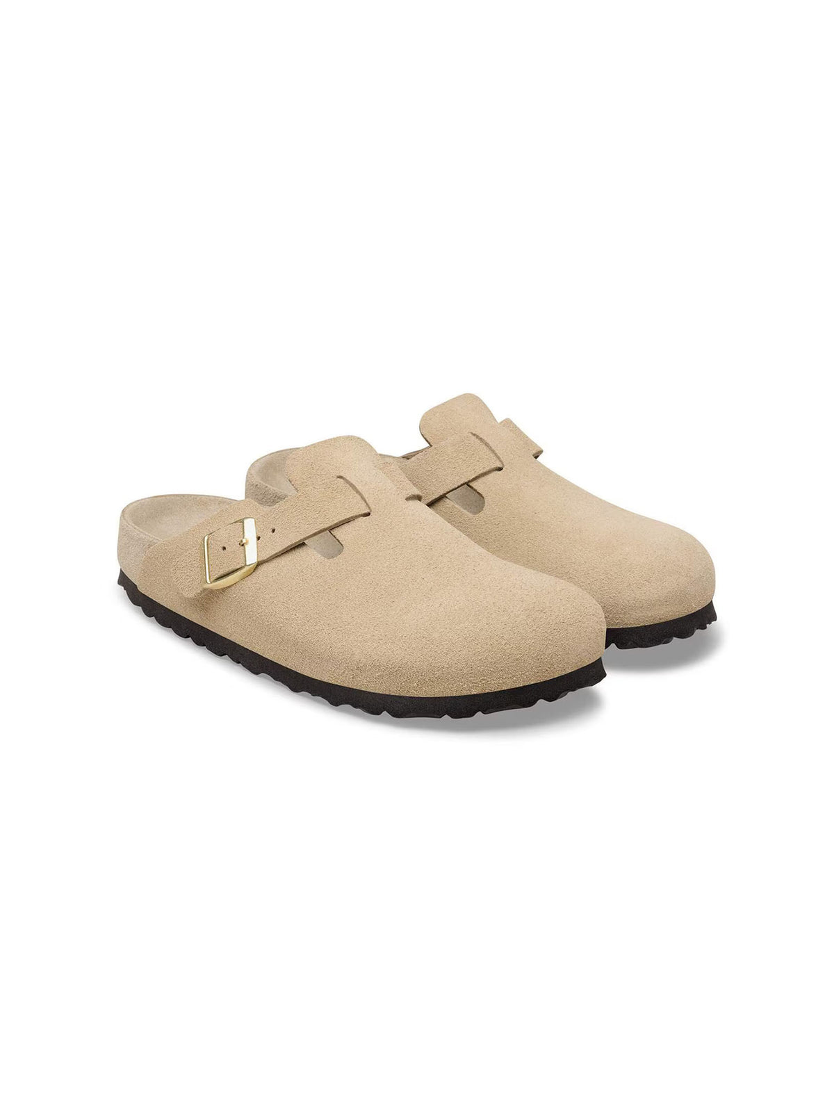 BIRKENSTOCK Boston Exquisite in Suede Leather Taupe Narrow