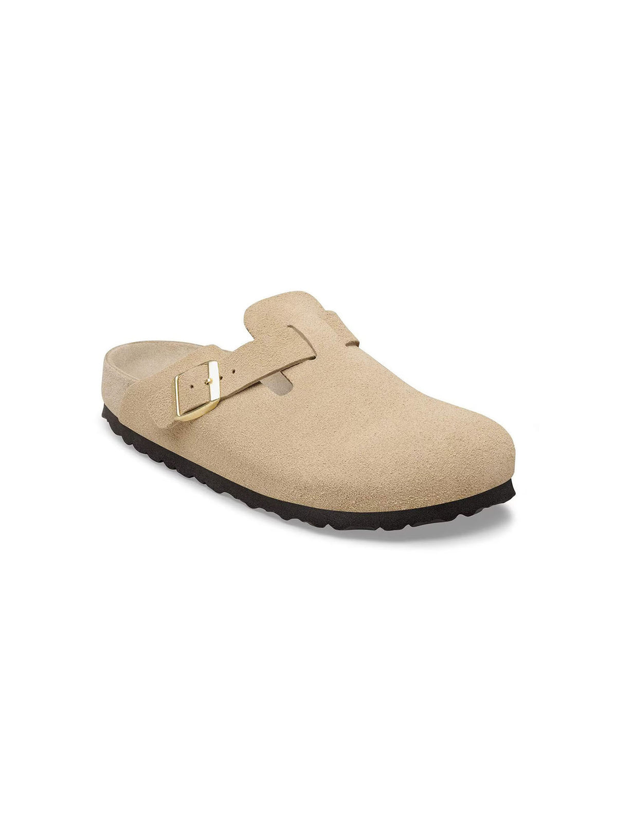 BIRKENSTOCK Boston Exquisite in Suede Leather Taupe Narrow