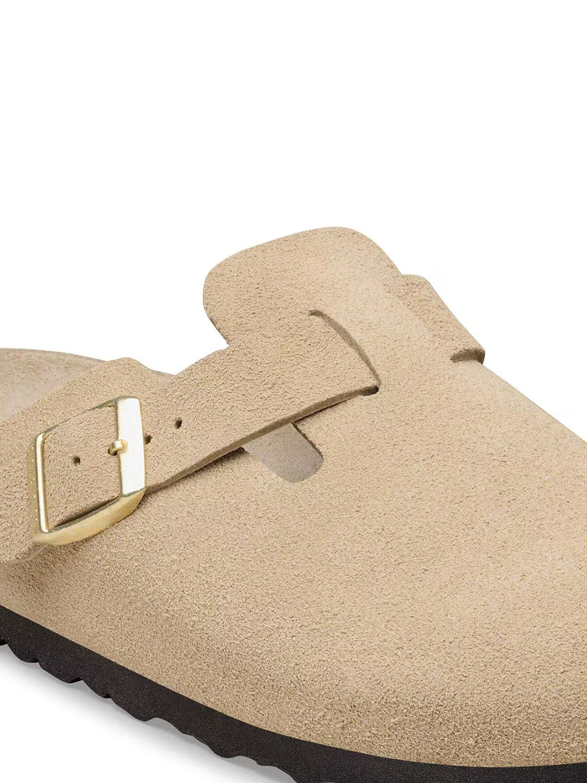 BIRKENSTOCK Boston Exquisite in Suede Leather Taupe Narrow