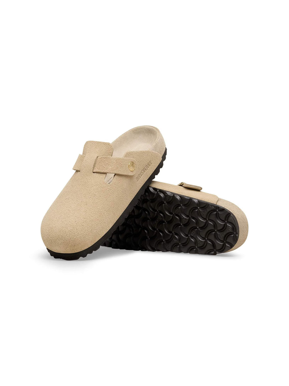 BIRKENSTOCK Boston Exquisite in Suede Leather Taupe Narrow