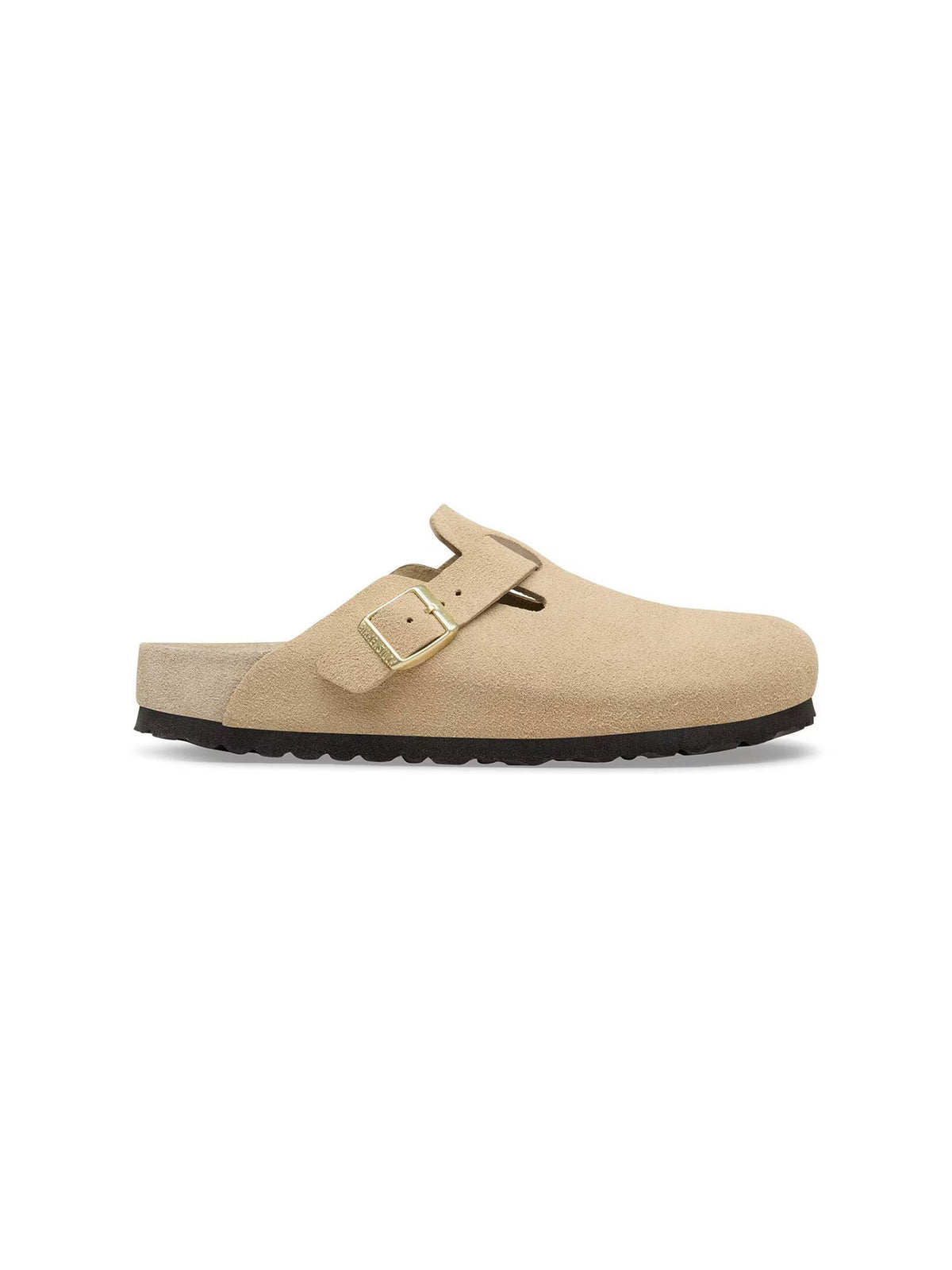 BIRKENSTOCK Boston Exquisite in Suede Leather Taupe Narrow