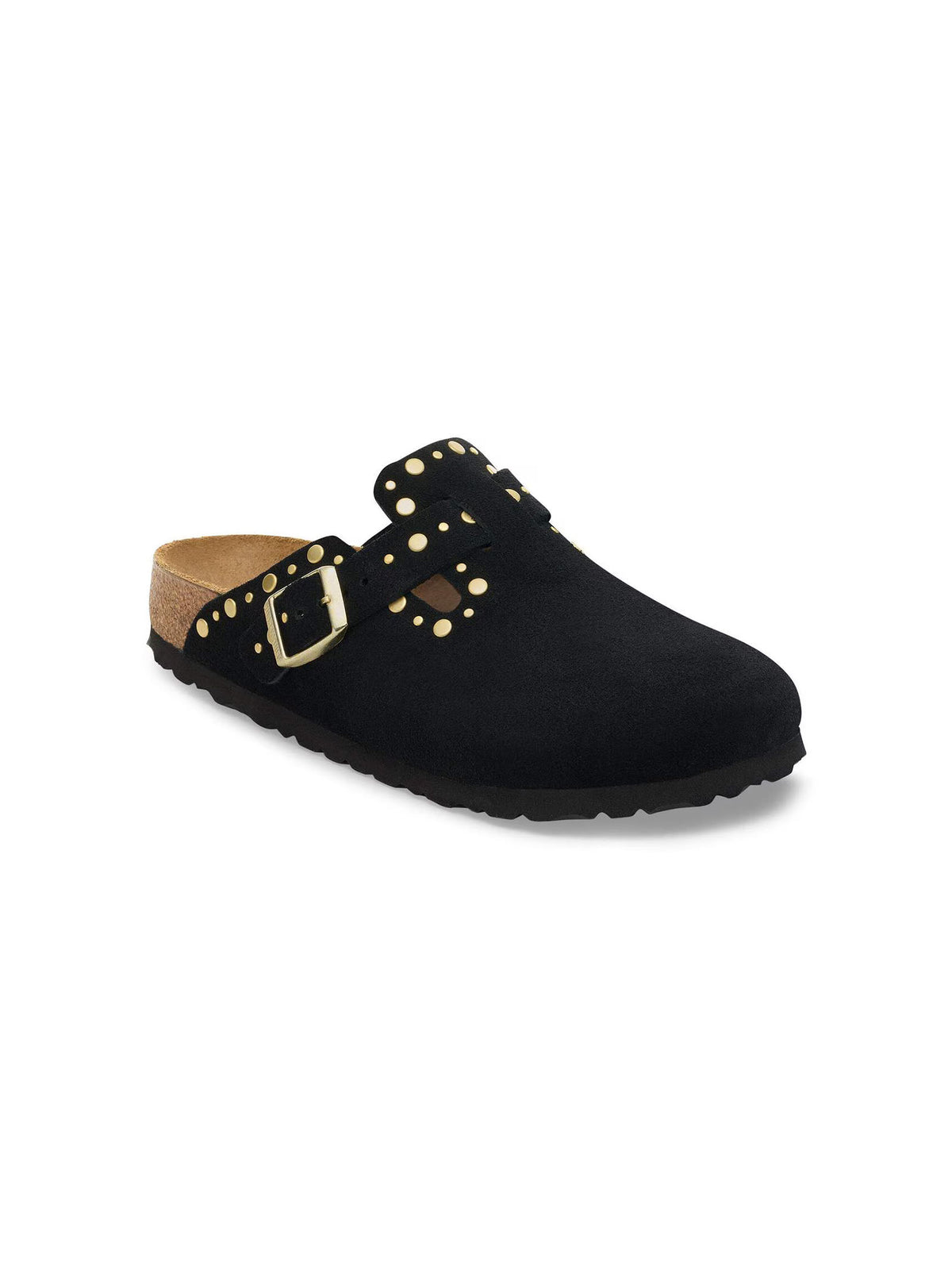 BIRKENSTOCK Boston Rivets Suede Leather Black Narrow