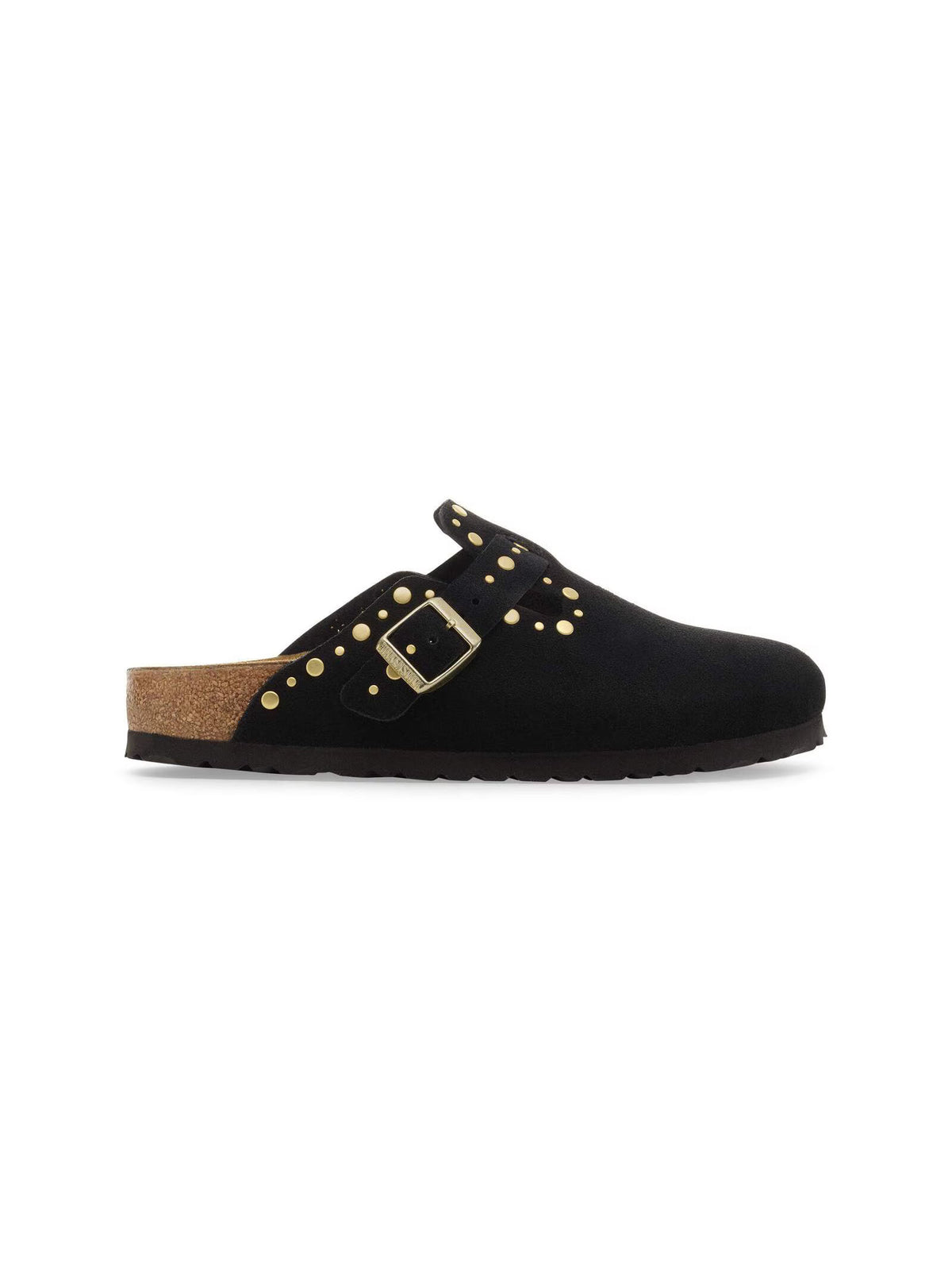 BIRKENSTOCK Boston Rivets Suede Leather Black Narrow