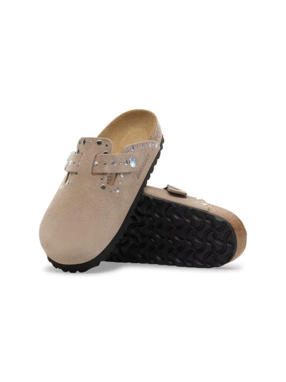 BIRKENSTOCK Boston Rivets Suede Leather taupe narrow 