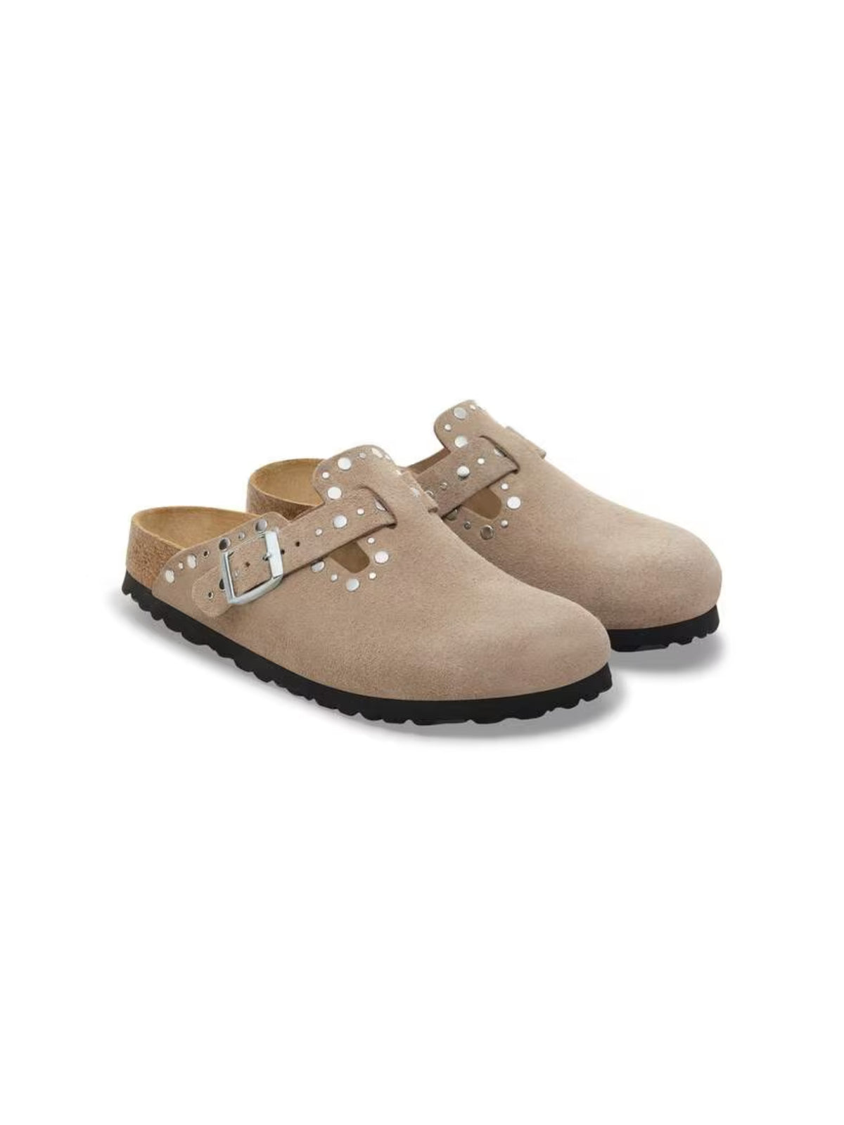 BIRKENSTOCK Boston Rivets Suede Leather taupe narrow 