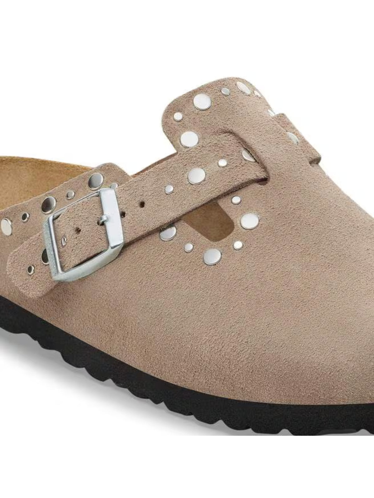 BIRKENSTOCK Boston Rivets Suede Leather taupe narrow 