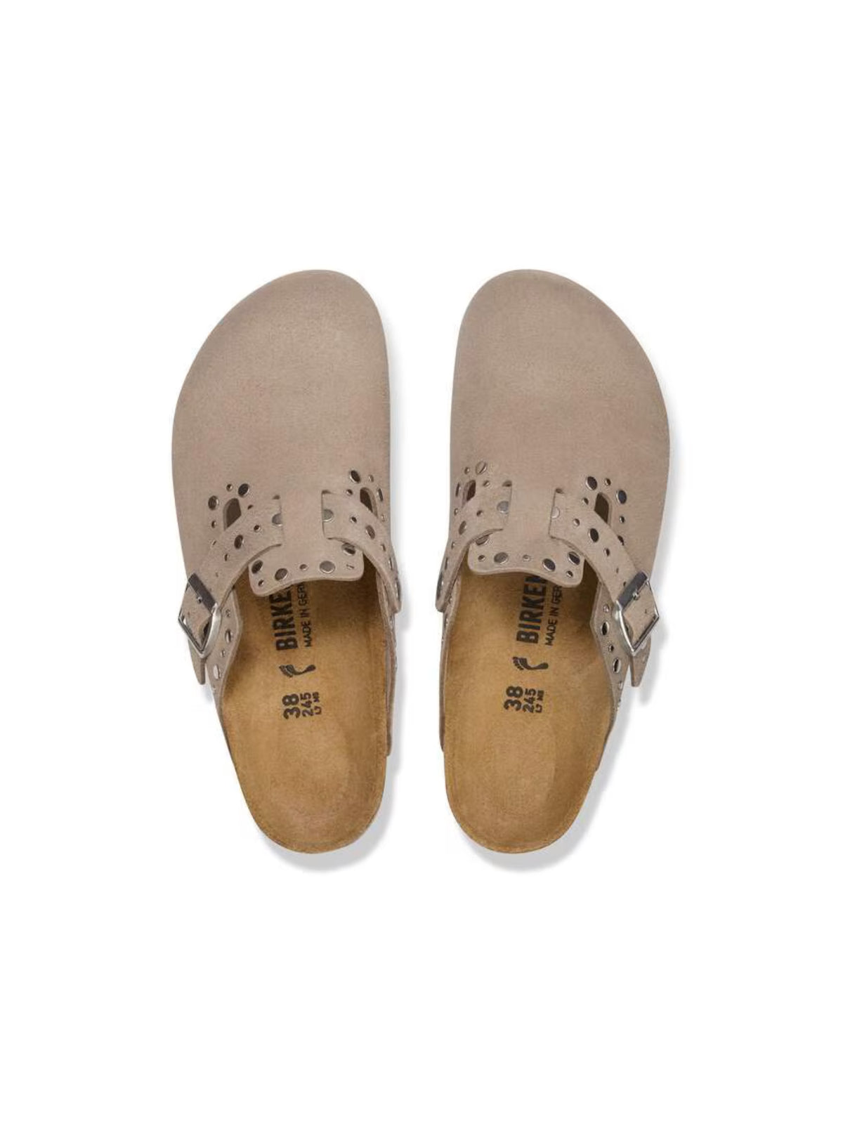 BIRKENSTOCK Boston Rivets Suede Leather taupe narrow 