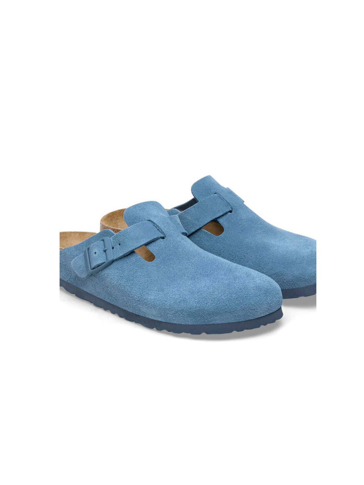 birkenstock boston soft footbed suede clog in elemental blue-pair detail 