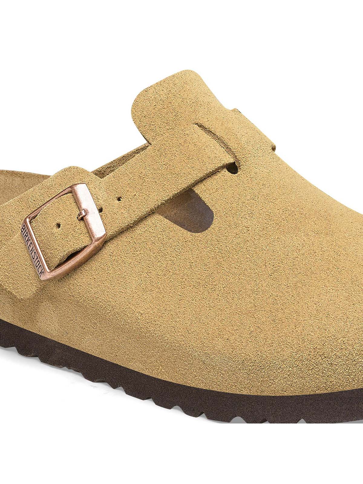 BIRKENSTOCK Boston Suede Leather Latte Cream Narrow
