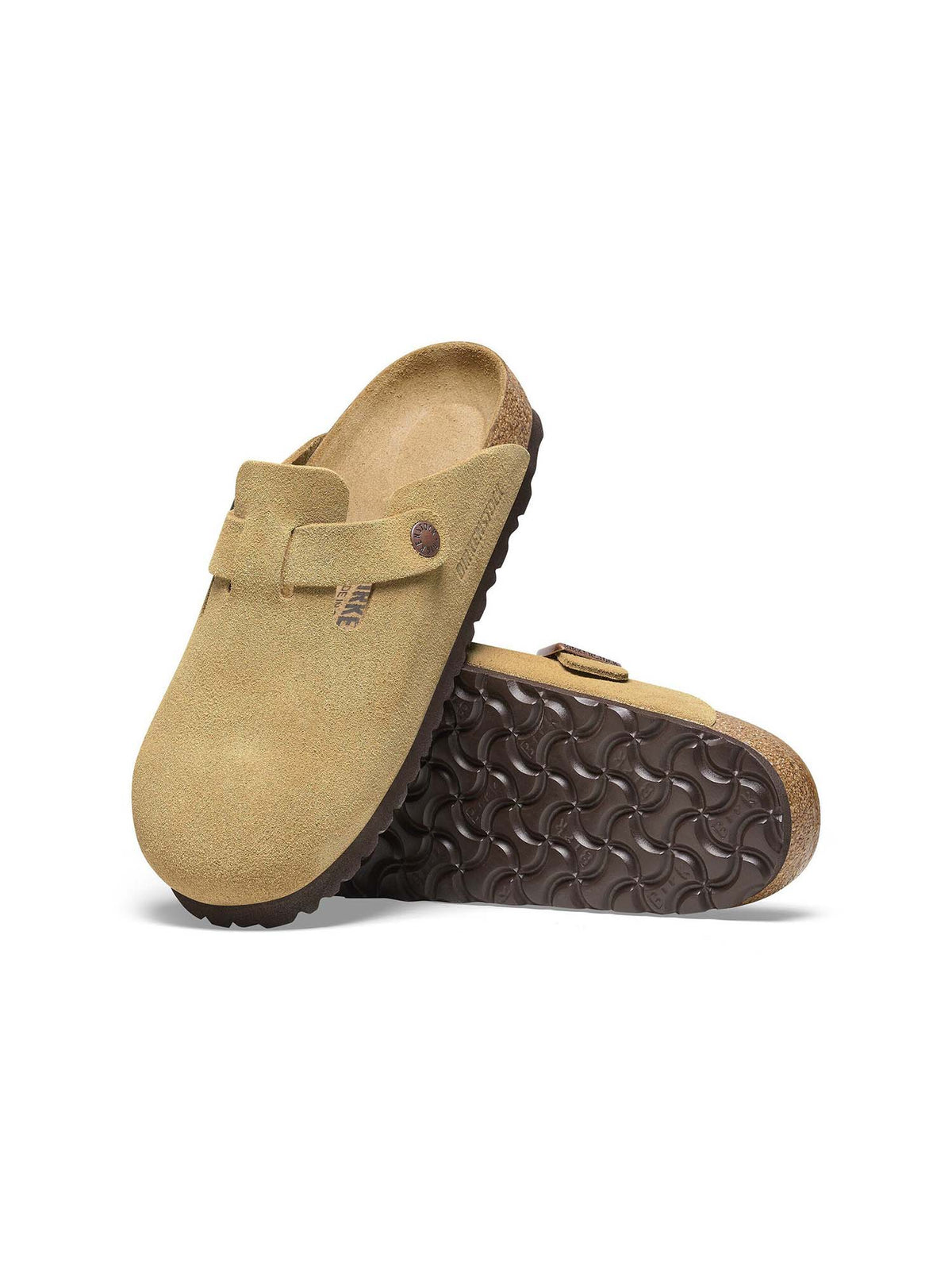 BIRKENSTOCK Boston Suede Leather Latte Cream Narrow