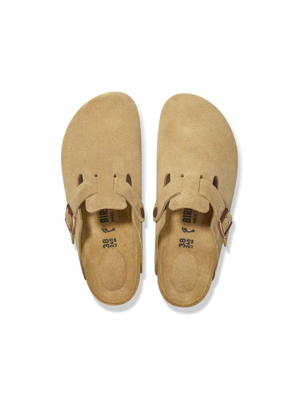 BIRKENSTOCK Boston Suede Leather Latte Cream Narrow