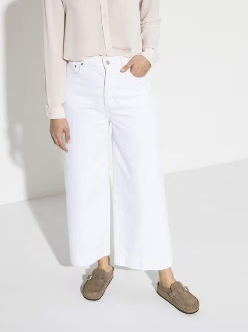 BIRKENSTOCK Buckley Buckle Clog: Suede grey taupe 
