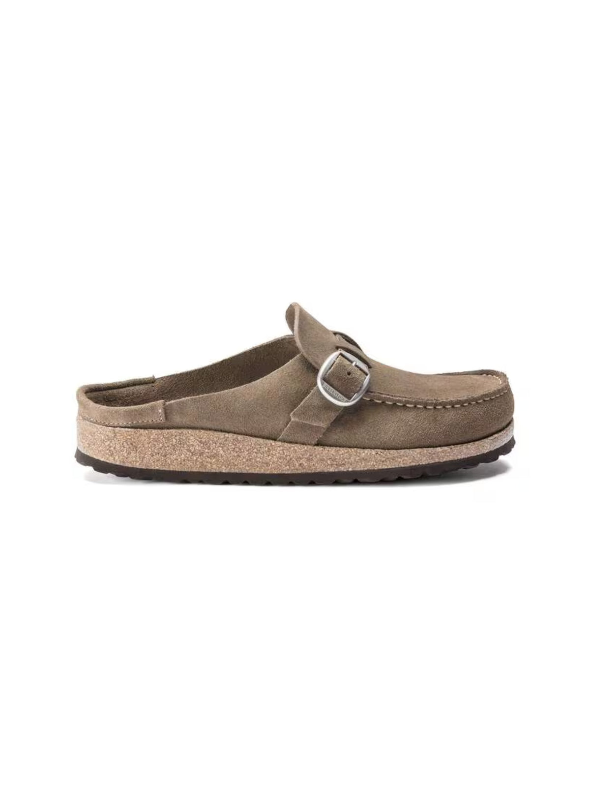 BIRKENSTOCK Buckley Buckle Clog: Suede grey taupe 