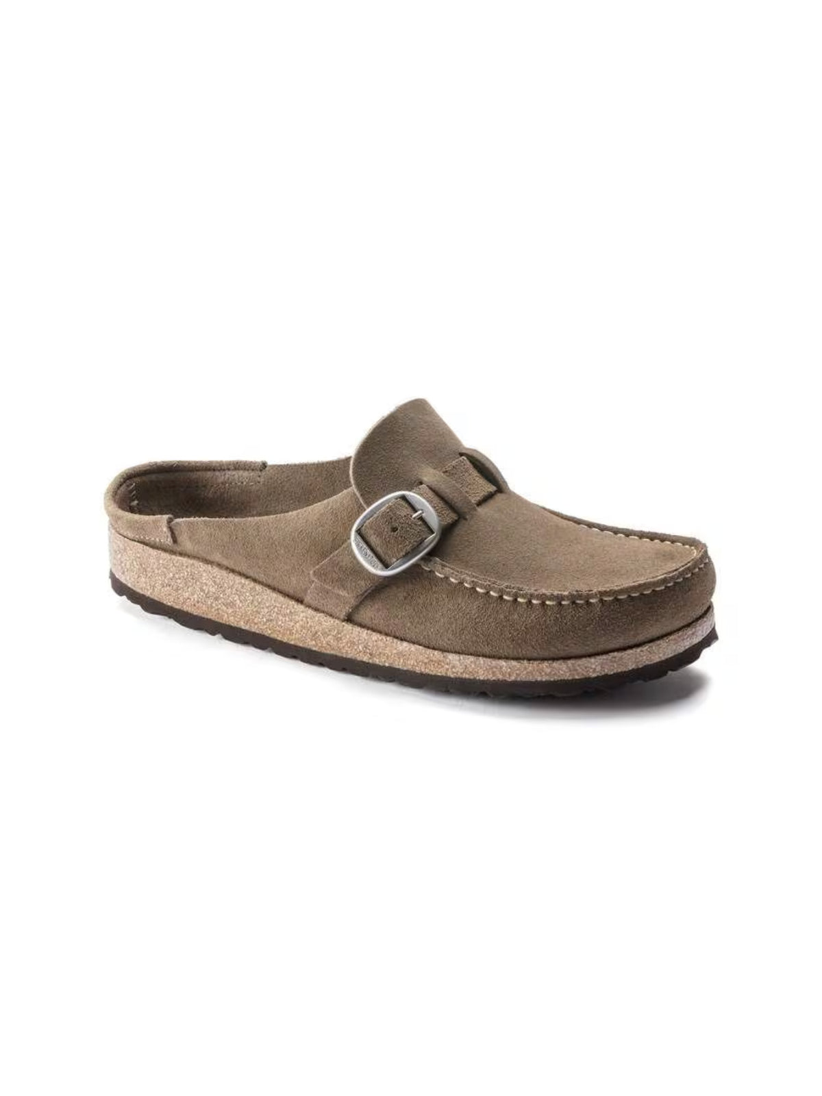 BIRKENSTOCK Buckley Buckle Clog: Suede grey taupe 