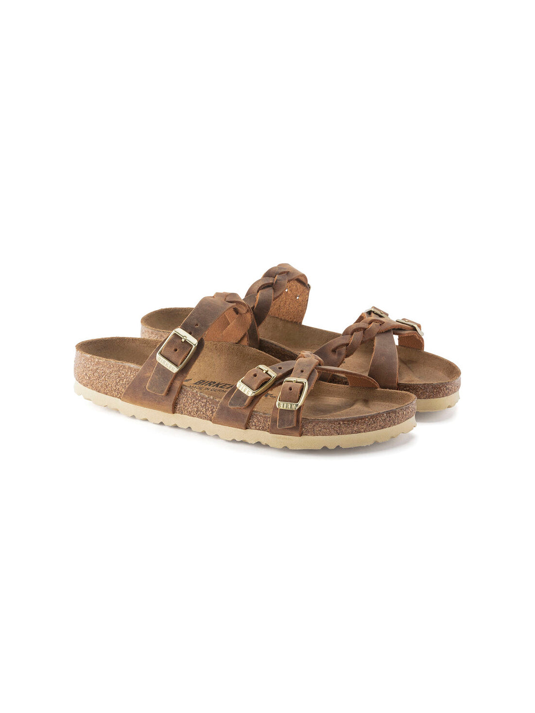 birkenstock franca sandal in cognac oiled leather regular