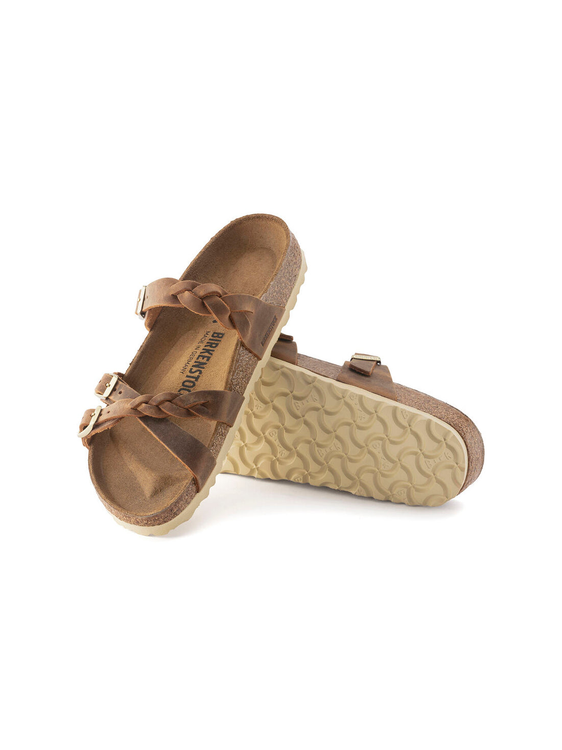 birkenstock franca sandal in cognac oiled leather regular