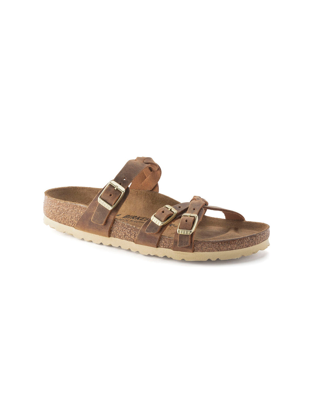 birkenstock franca sandal in cognac oiled leather regular