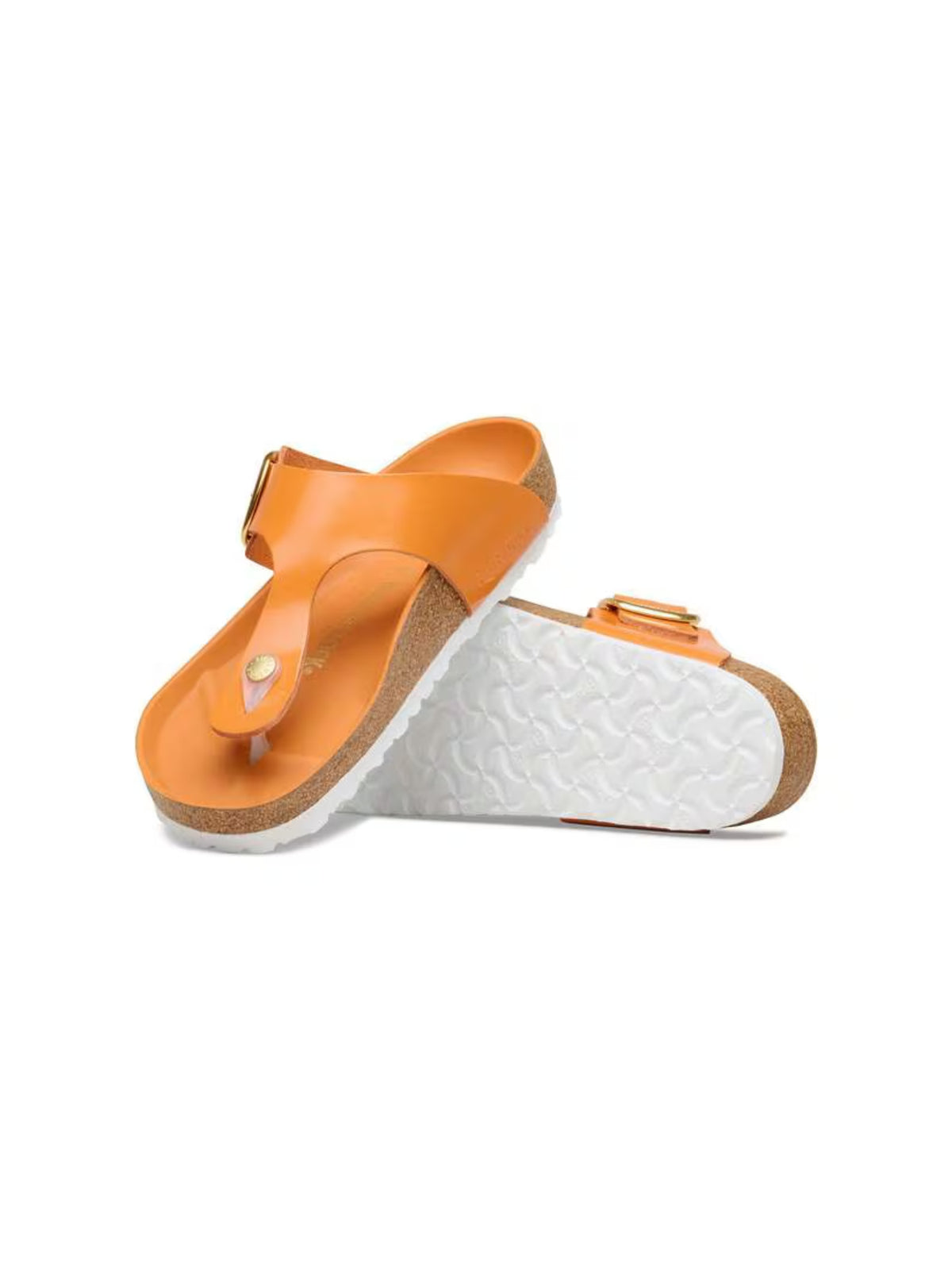 BIRKENSTOCK Gizeh Big Buckle Sandal: Patent Leather high shine kurkuma