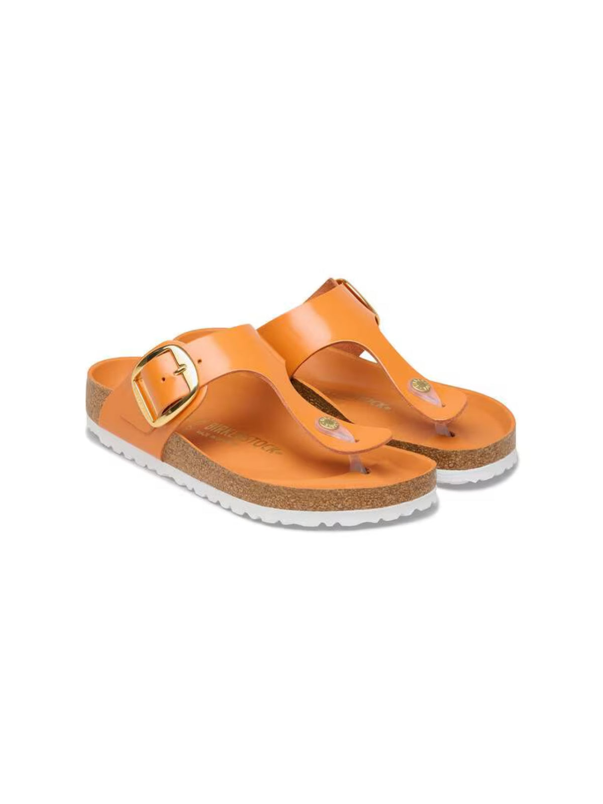 BIRKENSTOCK Gizeh Big Buckle Sandal: Patent Leather high shine kurkuma