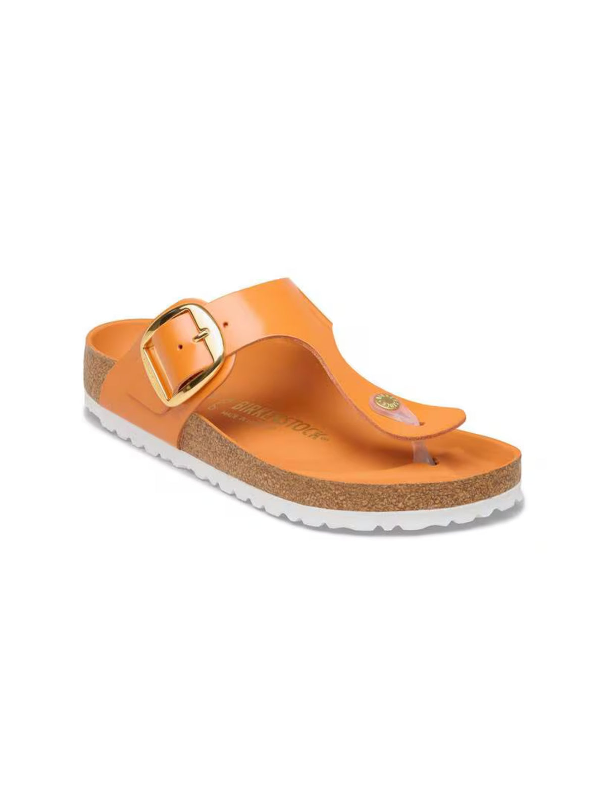 BIRKENSTOCK Gizeh Big Buckle Sandal: Patent Leather high shine kurkuma