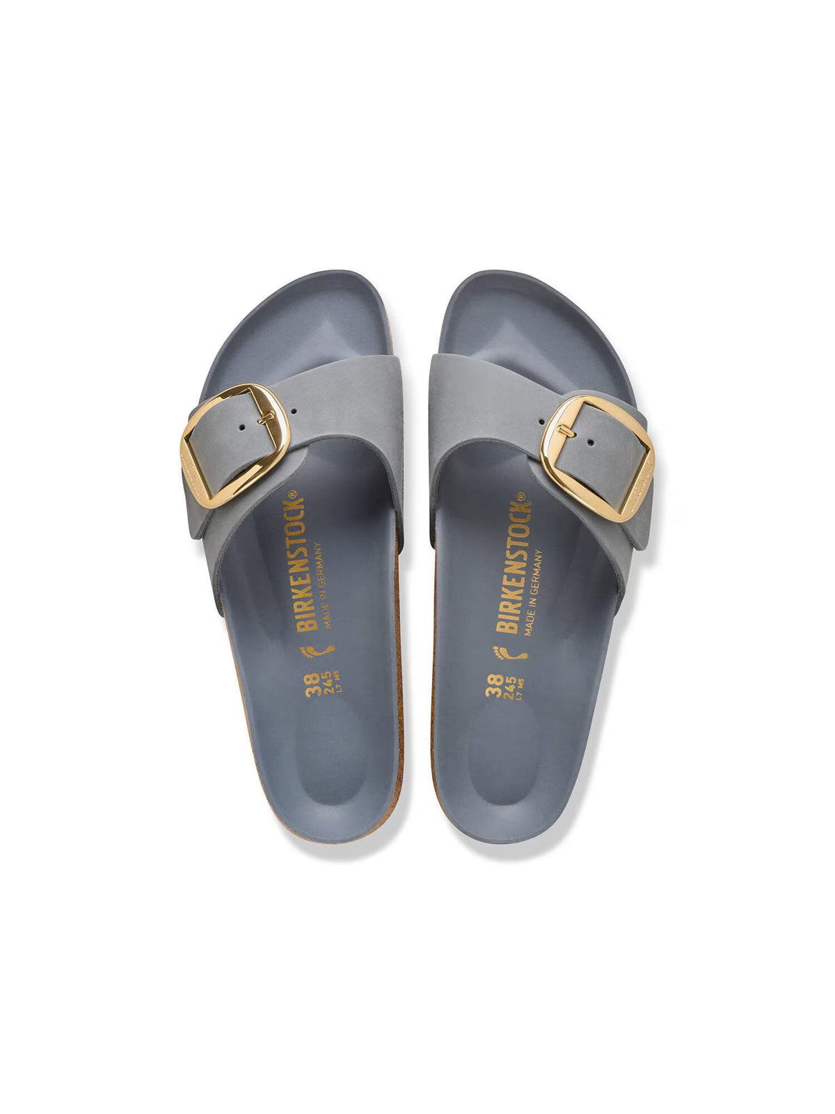 BIRKENSTOCK Madrid Big Buckle in Oiled Leather Basalt Gray Narrow