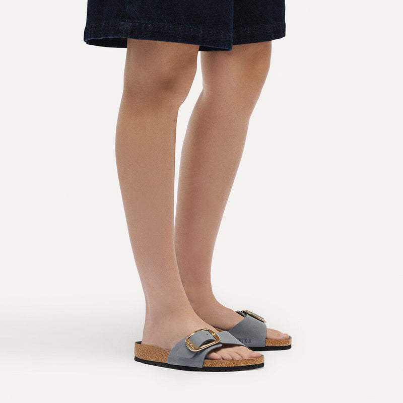 BIRKENSTOCK Madrid Big Buckle in Oiled Leather Basalt Gray Narrow