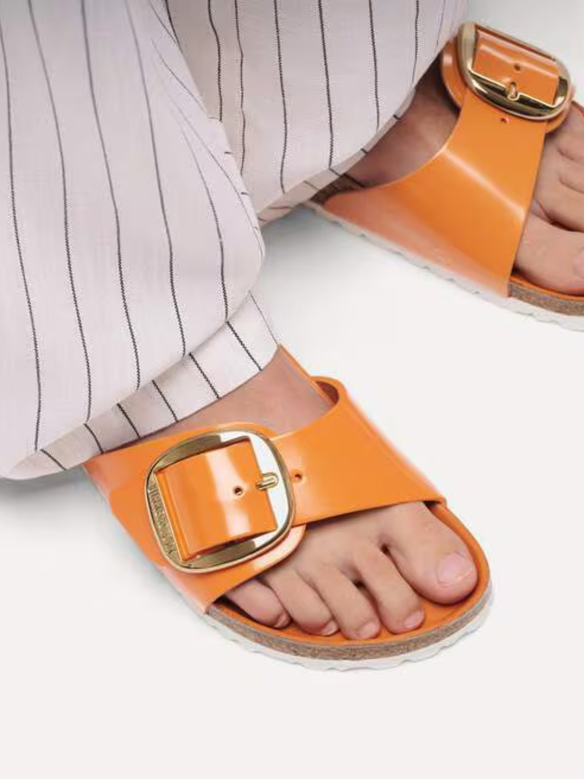 BIRKENSTOCK Madrid Big Buckle Sandal: Patent Leather high shine kurkuma