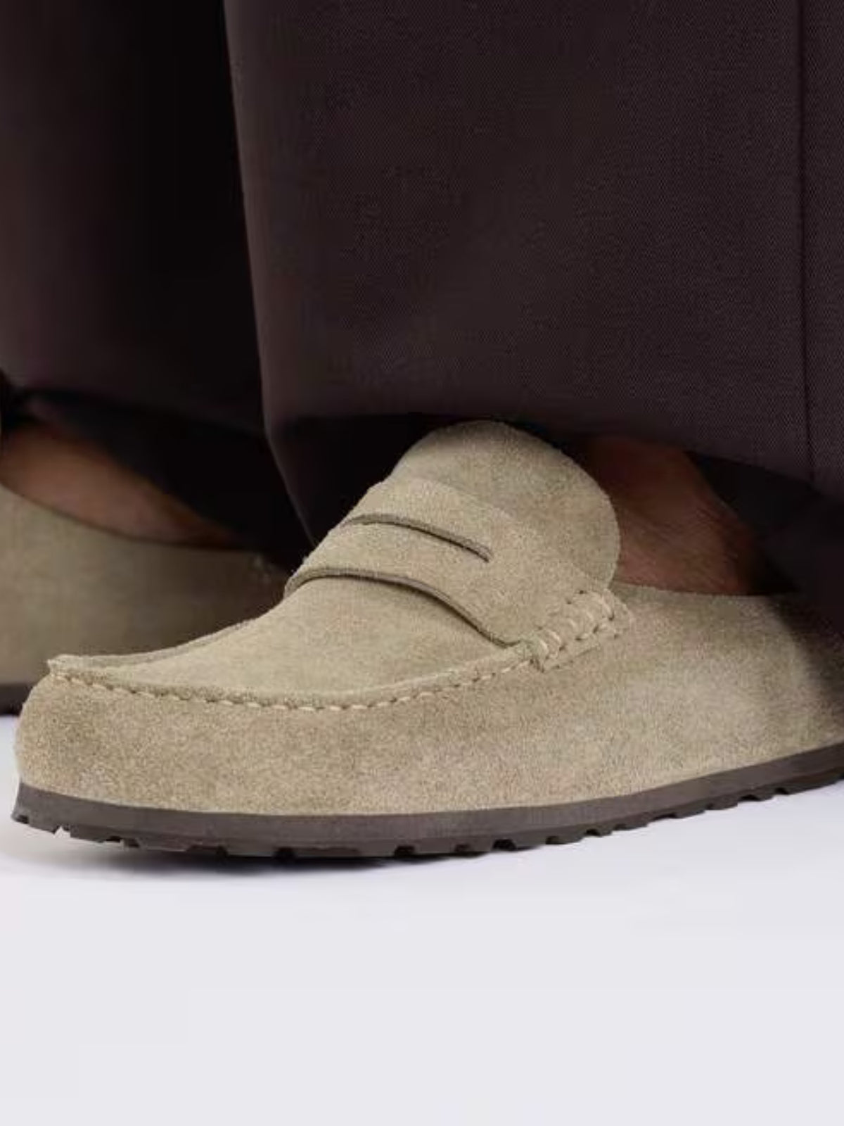 BIRKENSTOCK Naples Wrapped Clog: Suede taupe narrow 